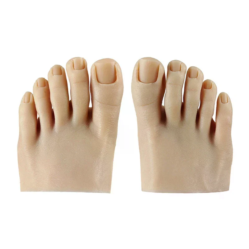 /JCS/Nail Practice Foot Mannequin with Fake Toes for Pedicure Training Nail Display Silicone Nail Training Foot Fake Model 1PC