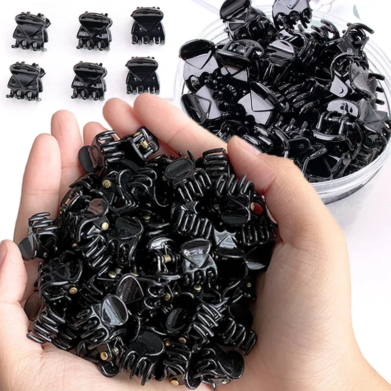 10/100pcs Women Girls Mini Hair Claws Kids Plastic Black Hairpins Hair Clips Clamp Ponytail Holder Headwear Hair Accessories