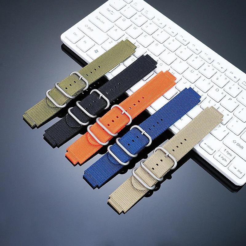 النايلون حزام الساعات ل كاسيو AE1200 AE1300 A158W/A168 W-216H W-218 F-91 حزام ساعة اليد خمر 18 مللي متر الرجال العسكرية نمط سوار #4