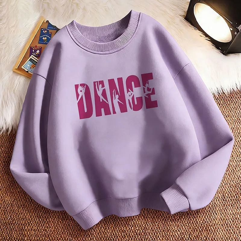 Modischer Kinder-Sweatshirt-Pullover Frühling Tanz Mädchen Rundhals Grafik-Print Hoodie Junge/Mädchen Kinder Kapuzenpullover