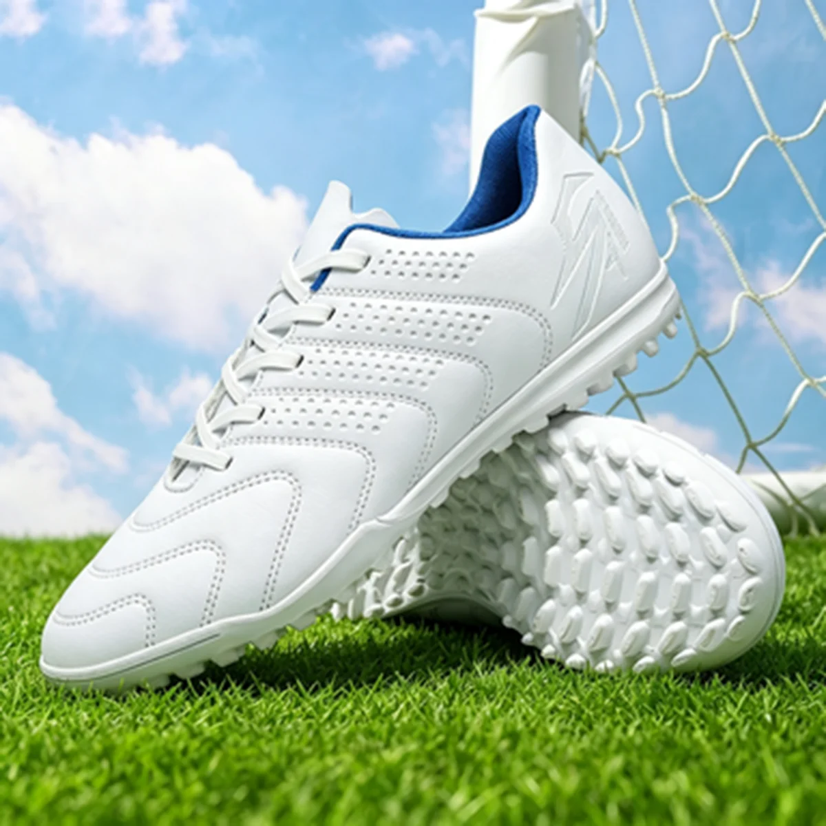 Adult TF Turf Football Cleats High‑Top Shock Absorbing Rubber Stud Sole PU Upper For Outdoor Artificial Grass Matches
