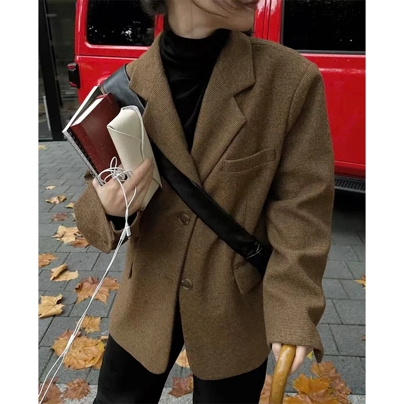 MEXZT سترة كلاسيكية للسيدات بجيوب بدلة عمل سترة شتوية كورية للتنقل معطف مكتب للسيدات تصميم ملابس خارجية جديدة #6