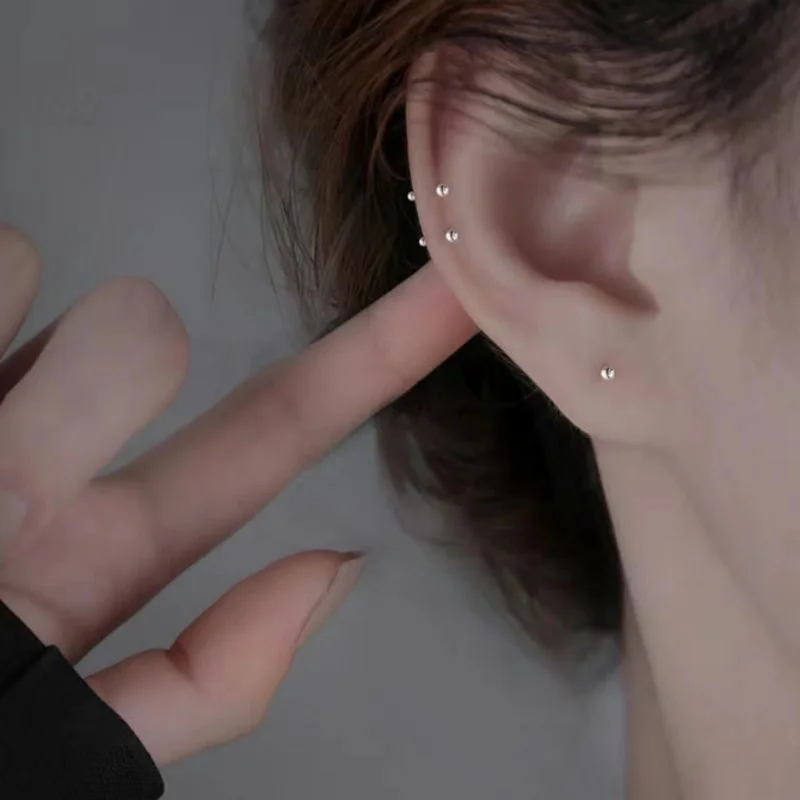 Trendy Mini Rhinestones Stud Earrings for Women Girls Maintain Ear Holes  Jewelry Cute Round Geometry Small Earrings Accessories