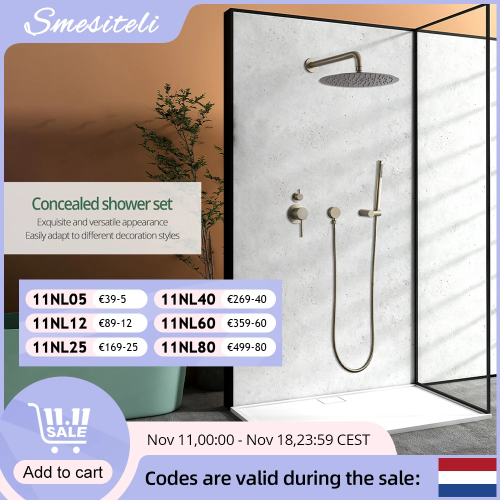 Brushed Rose Gold Shower System Set Hot And Cold Shower Faucet 8-16 Inch Handheld Shower Bathroom Tap Wall Mounted Mixer