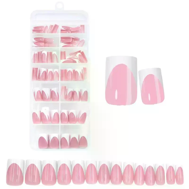 

140 шт. матовых накладных ногтей телесно-розового цвета, 14 размеров, очень короткие квадратные, с полным покрытием, мягкие гелевые типсы для наращивания ногтей