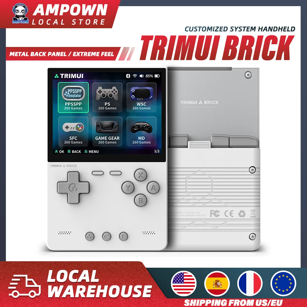 

TRIMUI BRICK Handheld Game Console 3.2'' IPS Screen Linux System Trimui UI Metal Back Panel Key LED Lighting Free Keycap Gifts