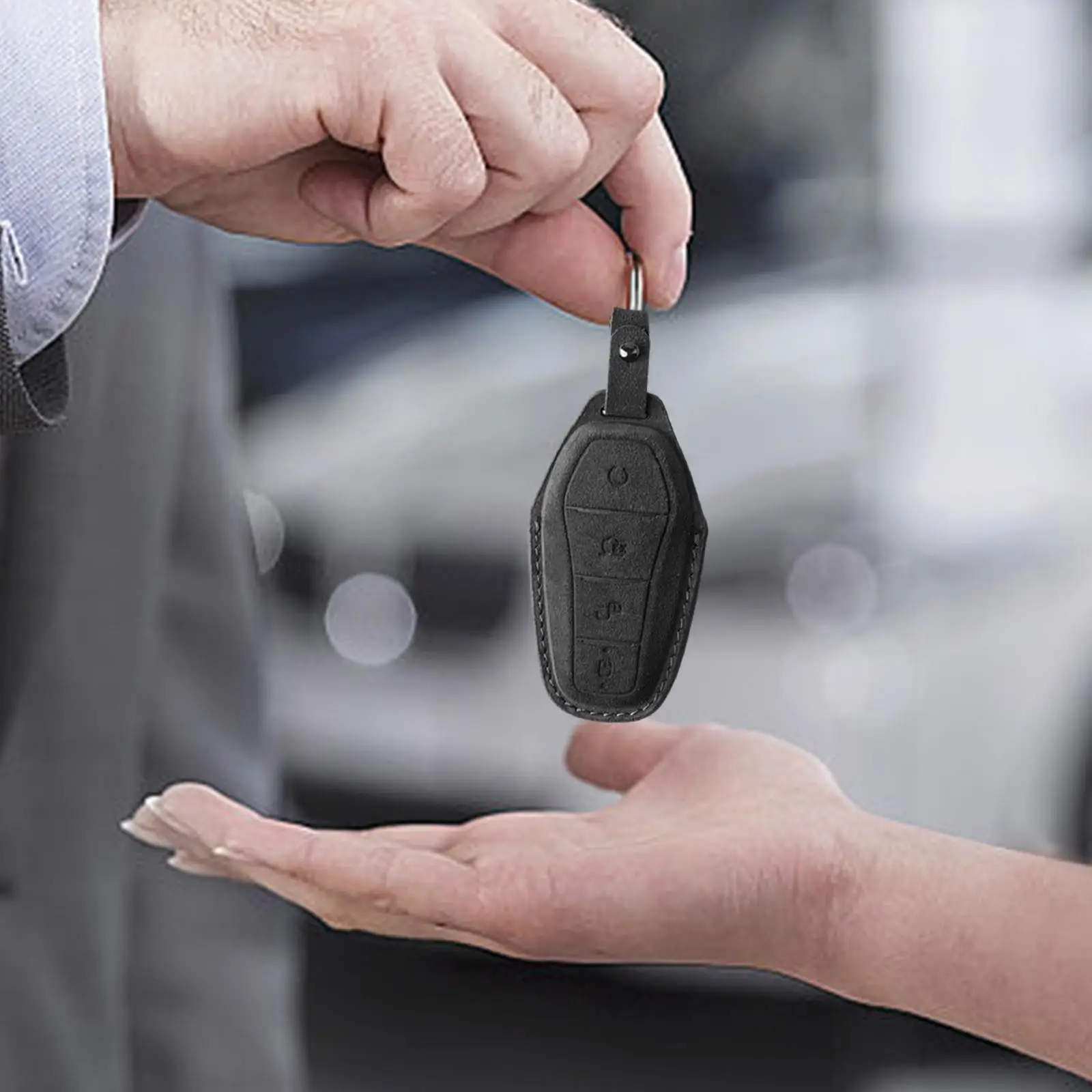 

Чехол для ключей из замши с полной защитой, автомобильный аксессуар для ключа-пульта, 360-градусная защита для автомобильного пульта дистанционного управления