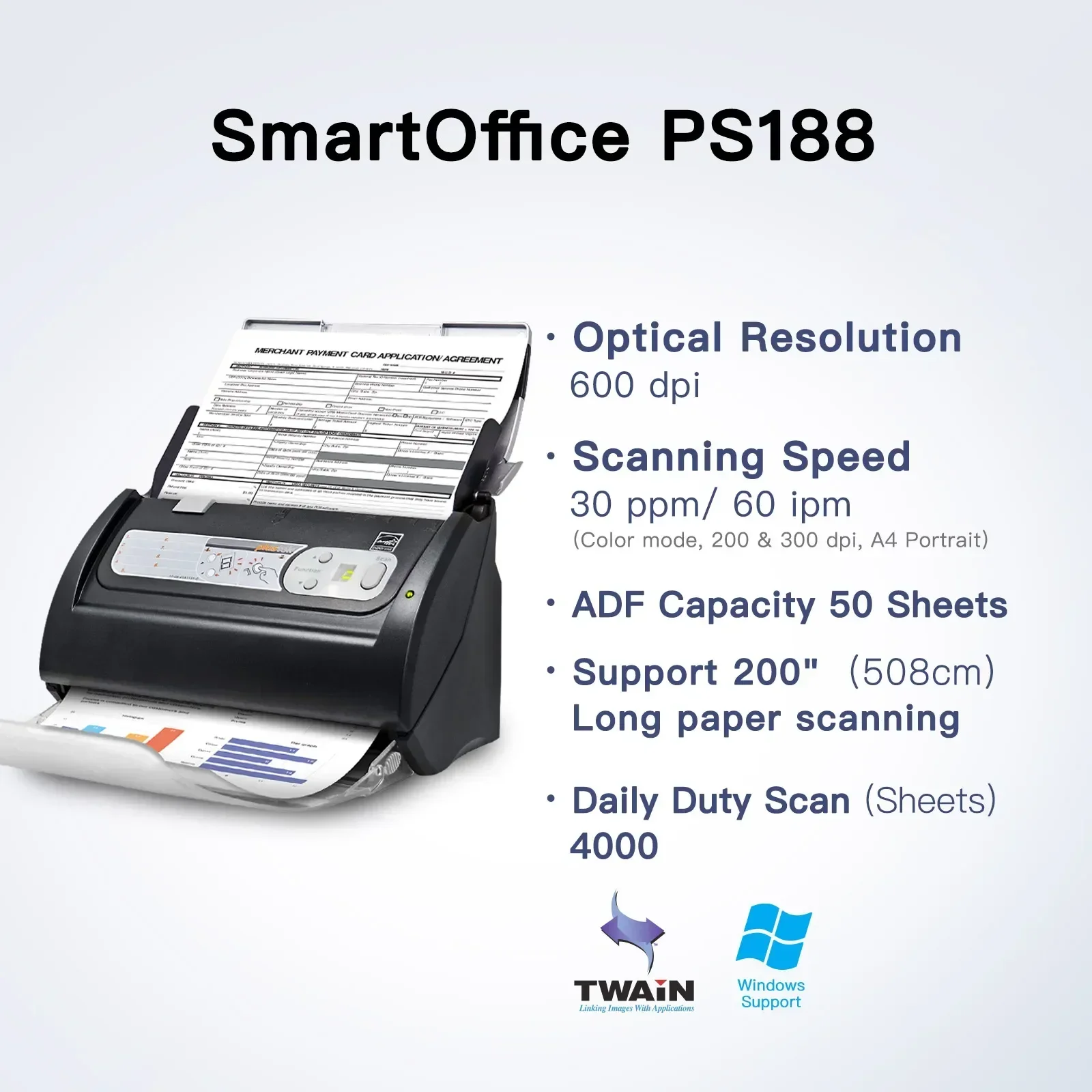 2025Document Scanner - Desktop High Speed Duplex Color Scanner , A4 / A3 Scanner OCR include