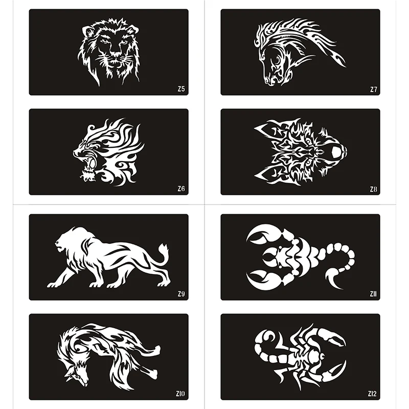 

40Pcs Big Size Dragon & Tiger Patterns Body Tattoo Stencils Books Popular Temporary Airbrush Tattoo Template Book Free Shipping