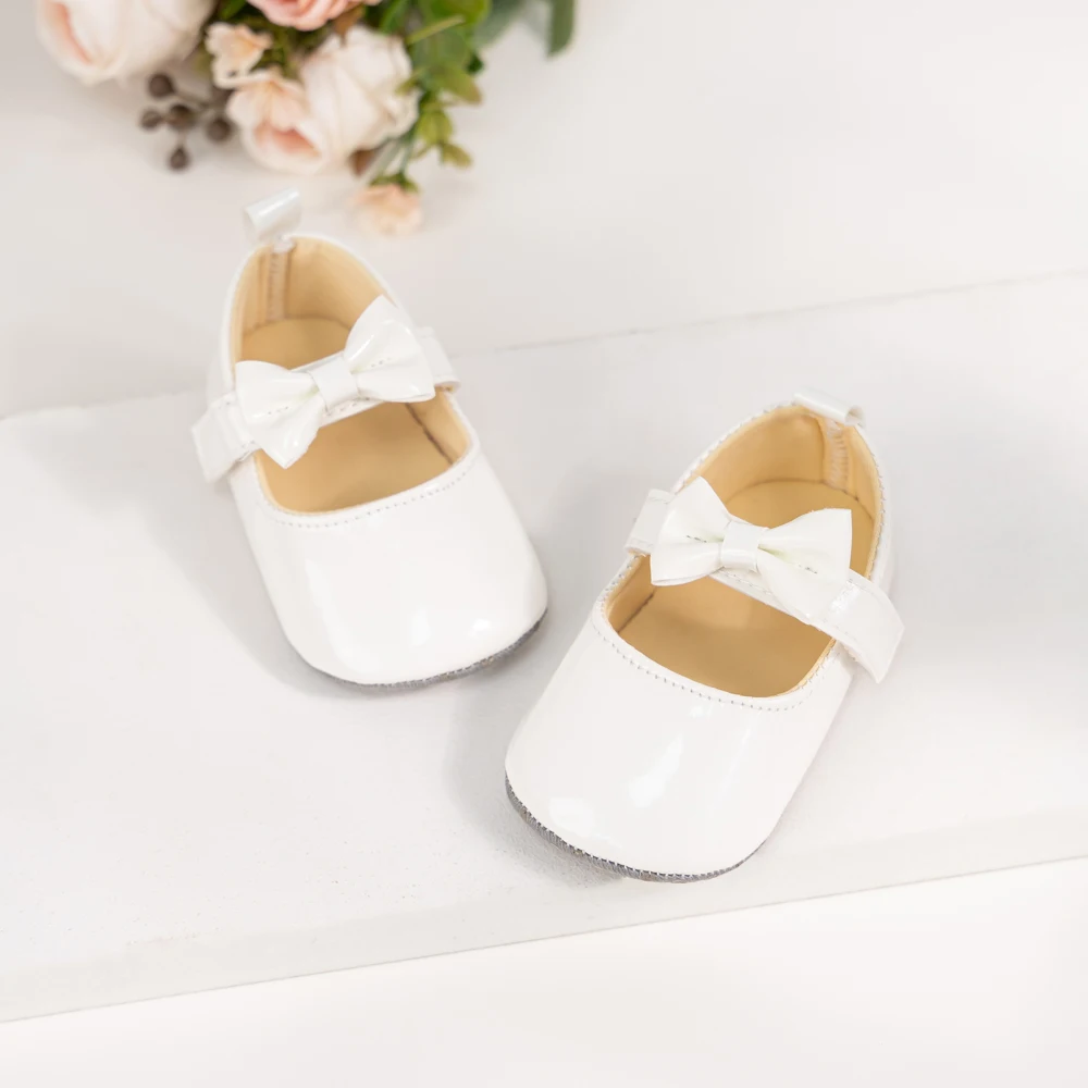 KIDSUN Nette Schleife PU Wohnungen Neugeborenen Rosa Baby Schuhe Rutschfeste Tuch Unten Schuhe Mädchen Elegante Atmungsaktive Baby Erste Wanderschuhe