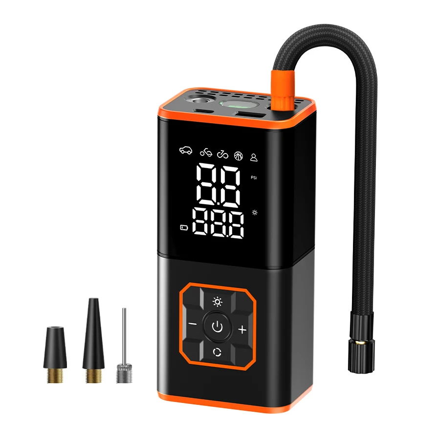 

Умный автоматический накачиватель шин со светодиодной рабочей подсветкой и зарядным устройством для телефона — привод с уверенностью.