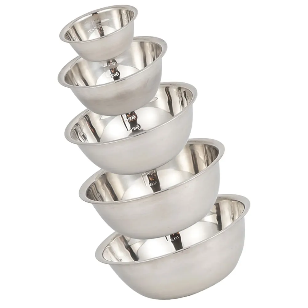 

5 Pcs Serving Bowl with Lid Stainless Steel Set Salad Bowls Metal Kitchen Piece