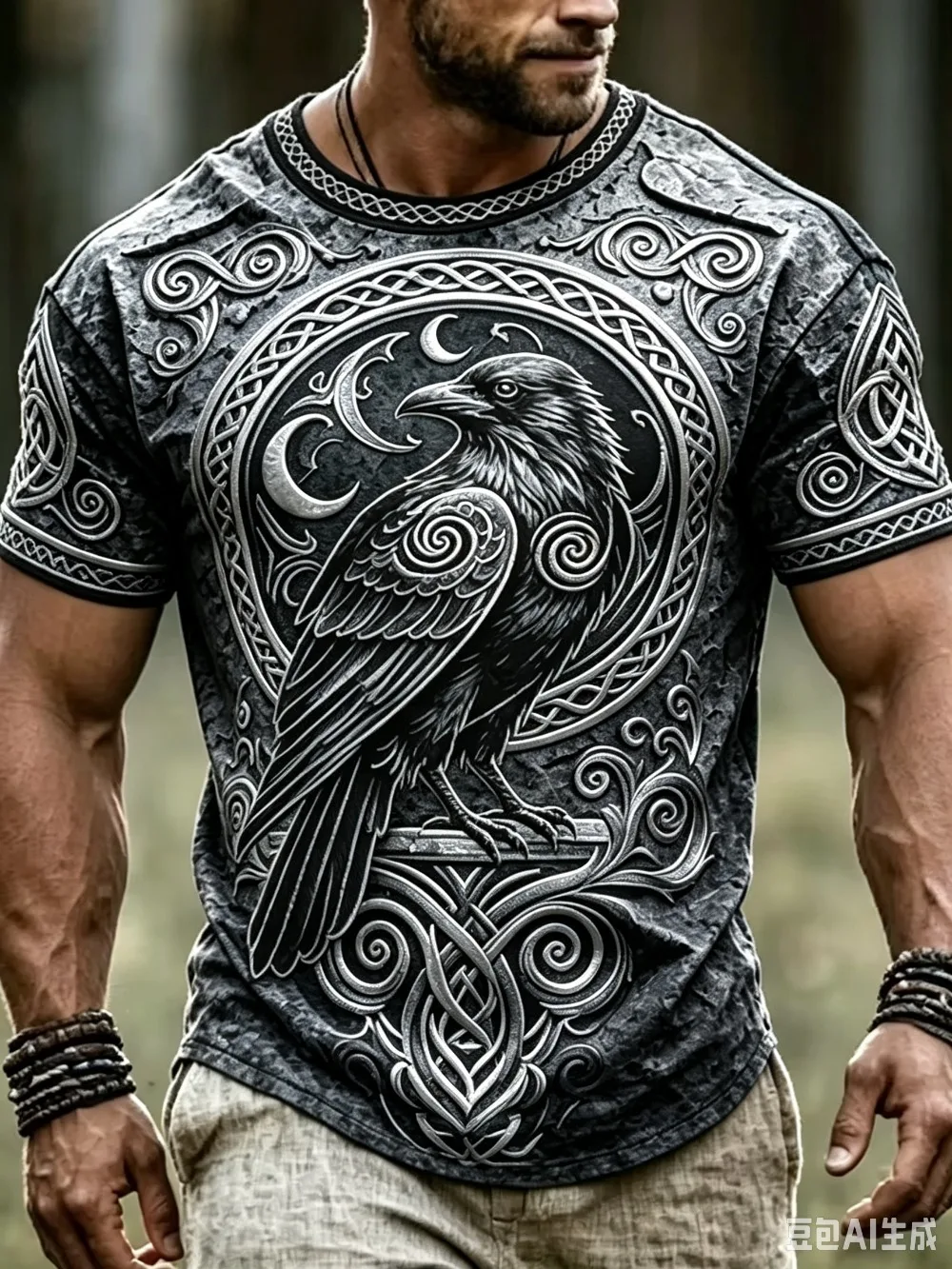 Norse Odin's Raven - Celtic Knot Sport Quick-drying Breathable 3D Printed Men T-Shirt Street Fashion Retro Parent-child Clothing