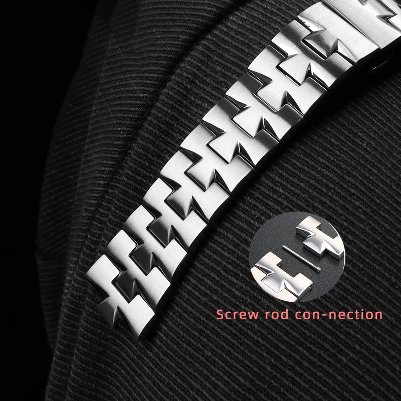 For VC metal strap Vacheron Constantin Overseas stainless steel strap wristband 4500V raised 7mm 8mm men quick release watchband