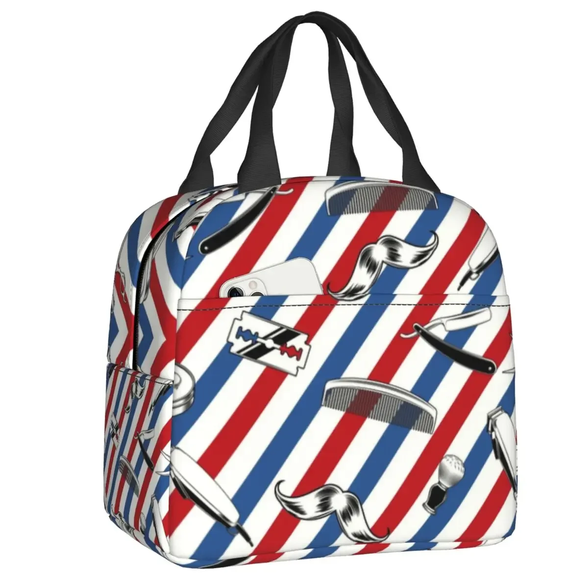 Barber Shop Insulated Lunch Bags for Women Men Portable Hairdresser Salon Gift Hot Cold Lunch Tote Office Picnic Travel