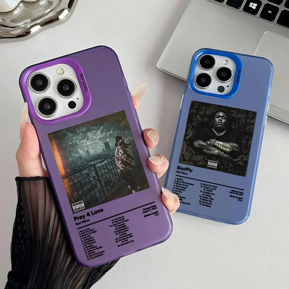 

American Rapper Rod W-Wave Phone Case Matte Laser Aurora Case for iPhone 17 16 15 14 13 12 11 Pro Max Air Shockproof Cover