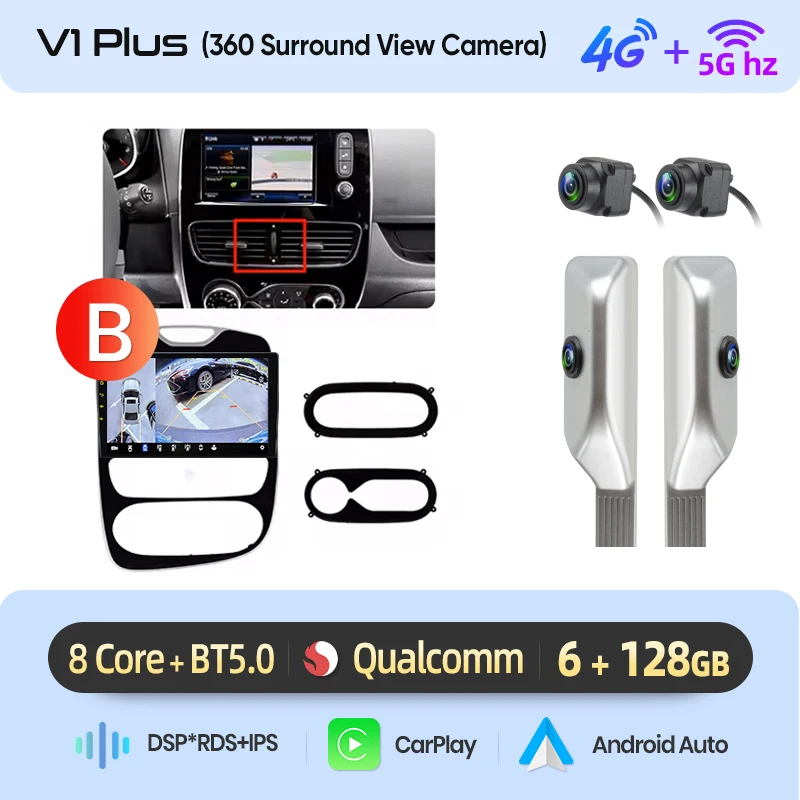 Junsun 10 inch Android 15 autoradio voor Renault Clio 4 ZOE 2012-2019 draadloos voor Apple CarPlay Auto IPS scherm stereo multimediaspeler automotive slimme intelligente systemen 2 Din autoradio head