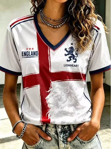 2026 New England 3D Printed Football Jersey Family Matching T-shirt Suitable for Daily Training Wear Harajuku Women's T-shirt