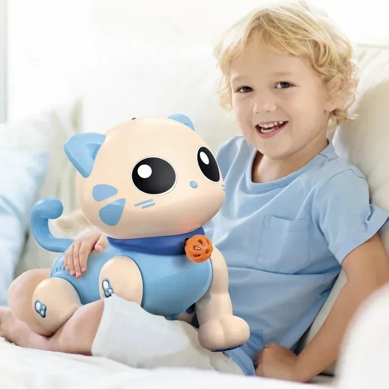 2026 Hot-Selling Remote Control Robot Cat Stunt Cat Voice Command Programmable Touch Music Songs Electronic Robot Children's Toy
