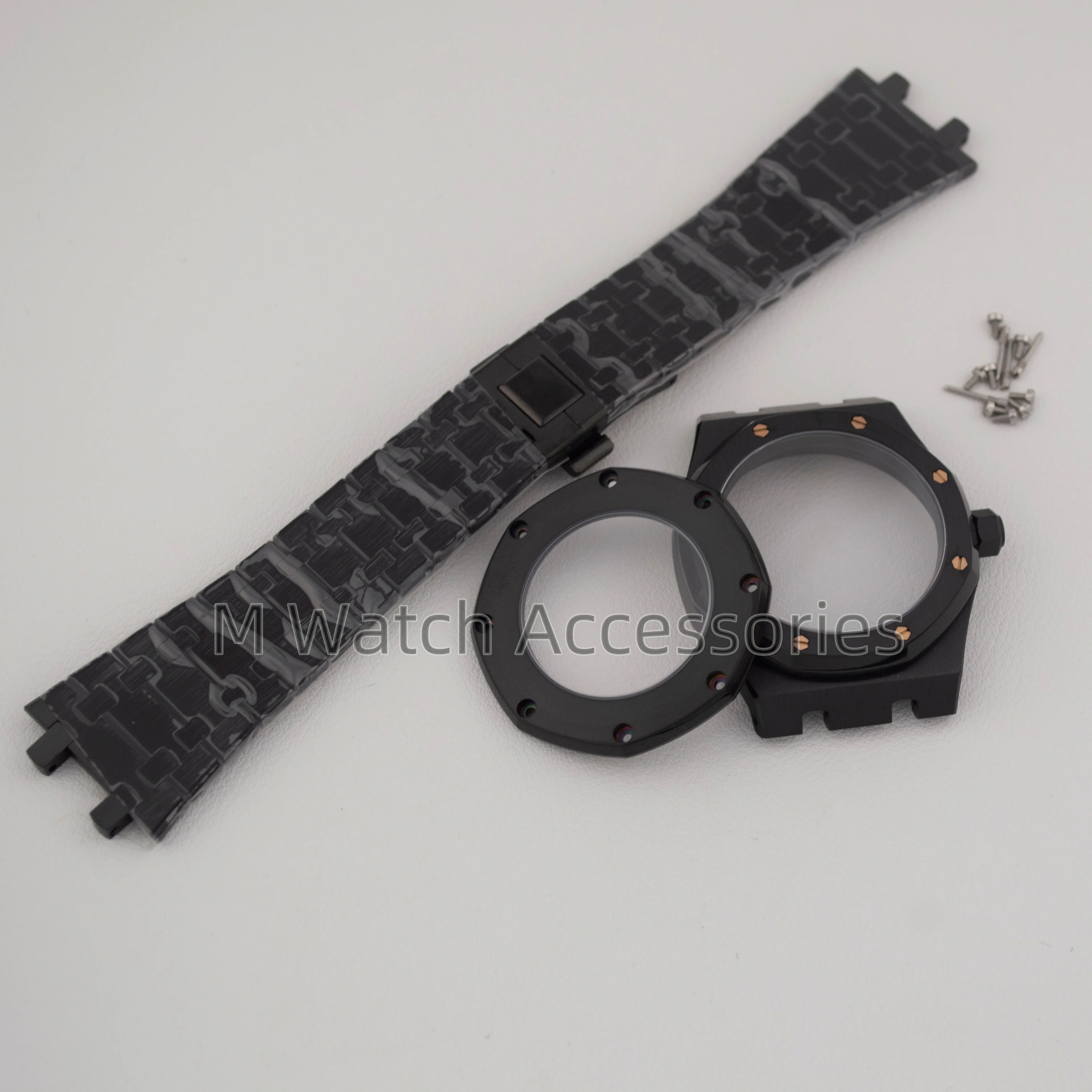 42mm Octagon Watch Case Sapphire Crystal Stainless Steel Strap 10bar for Royal Oak NH35 NH36 NH70 Movement 31.8mm Dial Men Case