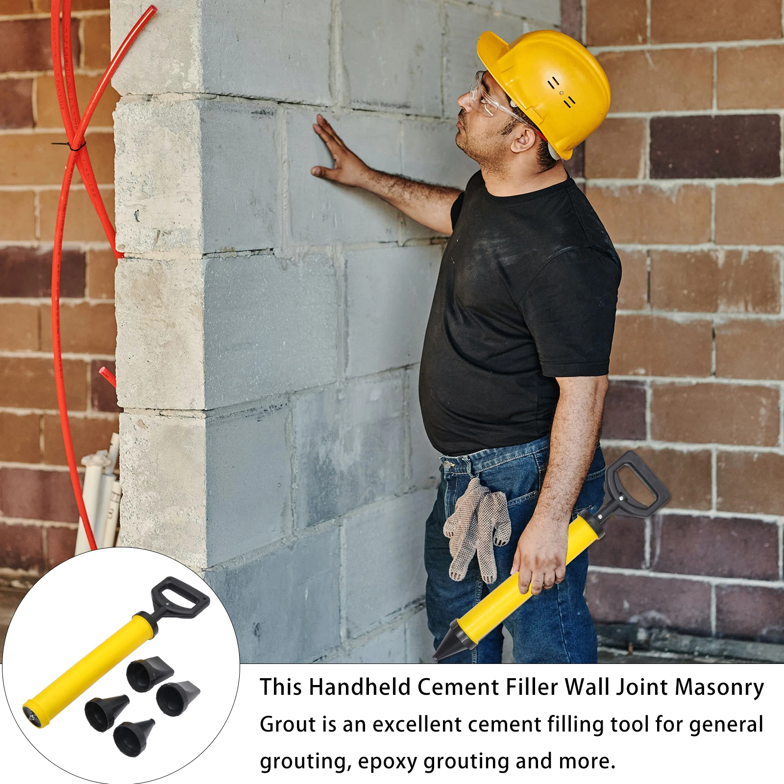 

1 Set Portable Cement Grout Sprayer Wall Caulking Tool Lightweight Durable Abs Efficient Brick Grouting Device For Construction