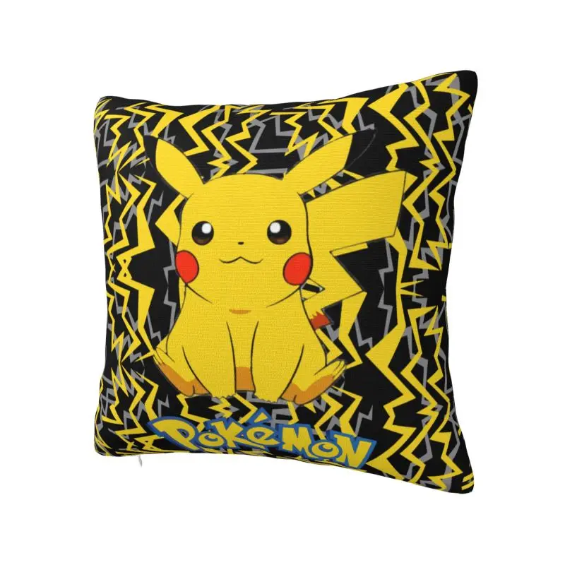 Custom Pokemons Pikachus Throw Pillow Case Home Decor Cushions Cover For Sofa Square Polyester Pillowslip Double-sided Printing