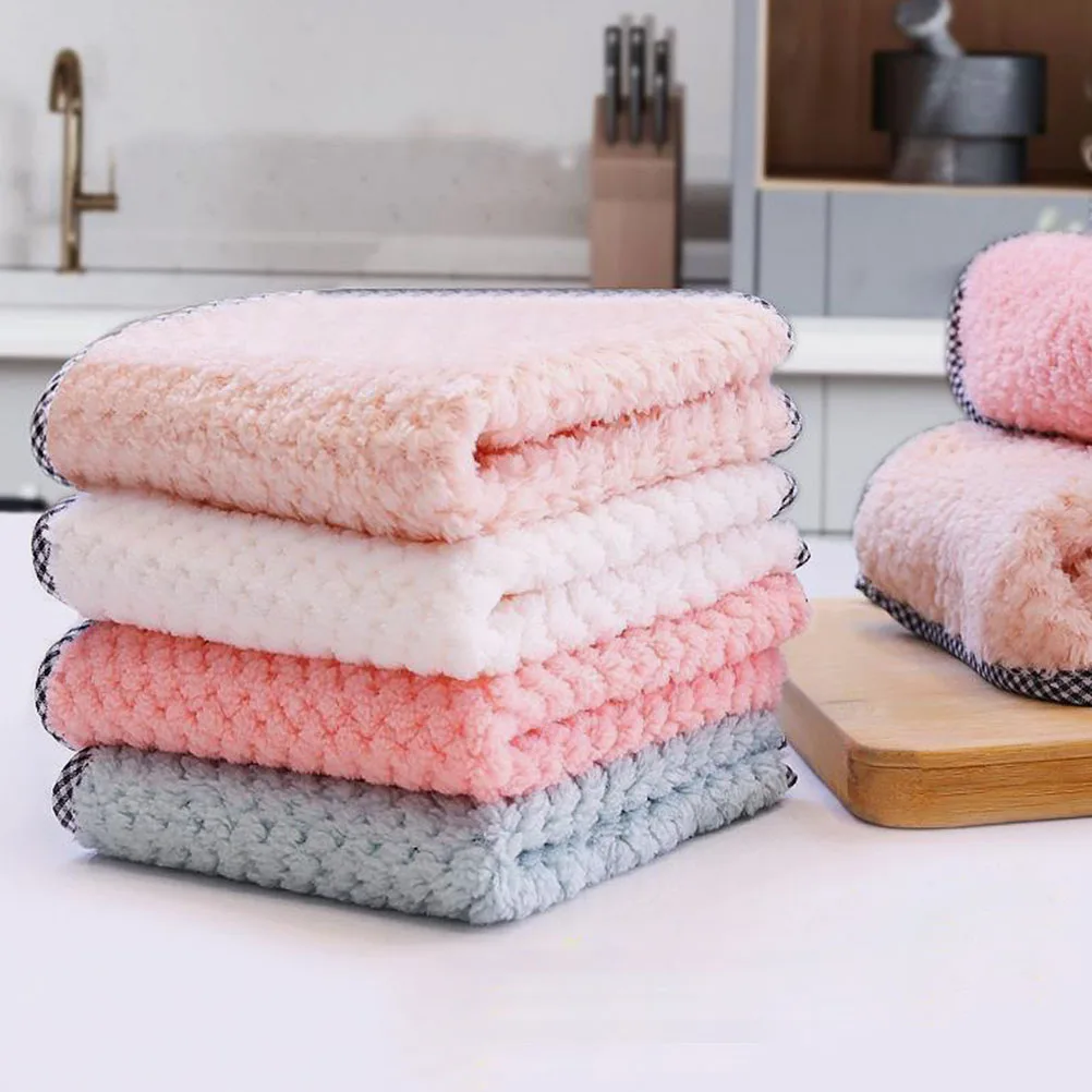 

Microfiber Dish Rags Clean Cloth Reusable Kitchen Hand Towel Washcloths Lightweight Scratch Resistant Easy Cleaning Household