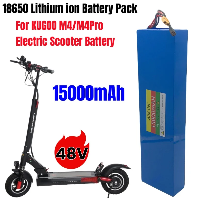 AIMJIN 13S4P 48V 15Ah 1000watt 18650 Lithium ion Battery Pack for Kugoo M4/M4Pro/ M5/M5Pro Electric Scooter Battery Pack