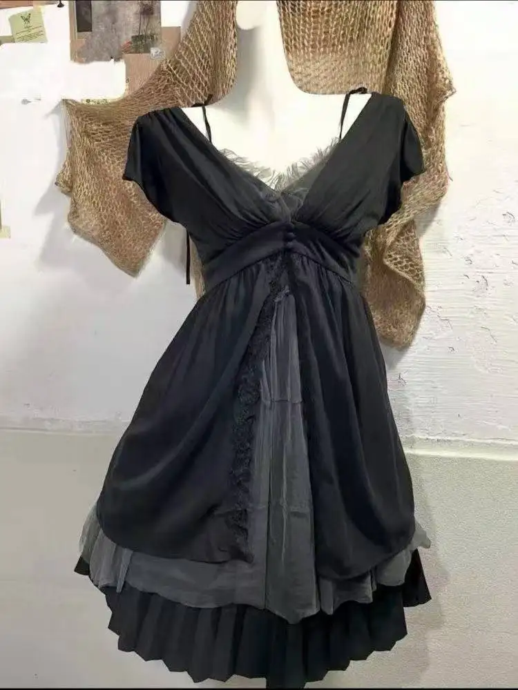 Y2K Harajuku Lolita 3 Piece Outfits Women Ruffle Cardigan Casual Vest Sweet Y2k Mini Skirt Japanese Sweet Party Suit image 3