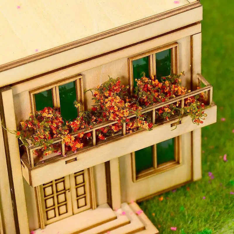 3g Kunstmatige Groene Plant Set-Miniatuur Wijnstok & Bloem Modellen voor Model Huis Landschapsarchitectuur, Realistisch Gebladerte voor Diorama's & DIY Scènes