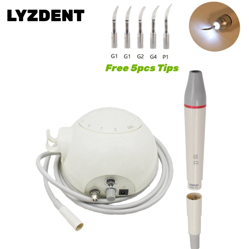 LYZDENT Ultrasonic Scaler With 5 Scaling Tips Oral Hygiene Cleaning Machine With LED Light Teeth Whitening Dental Tool Equipment