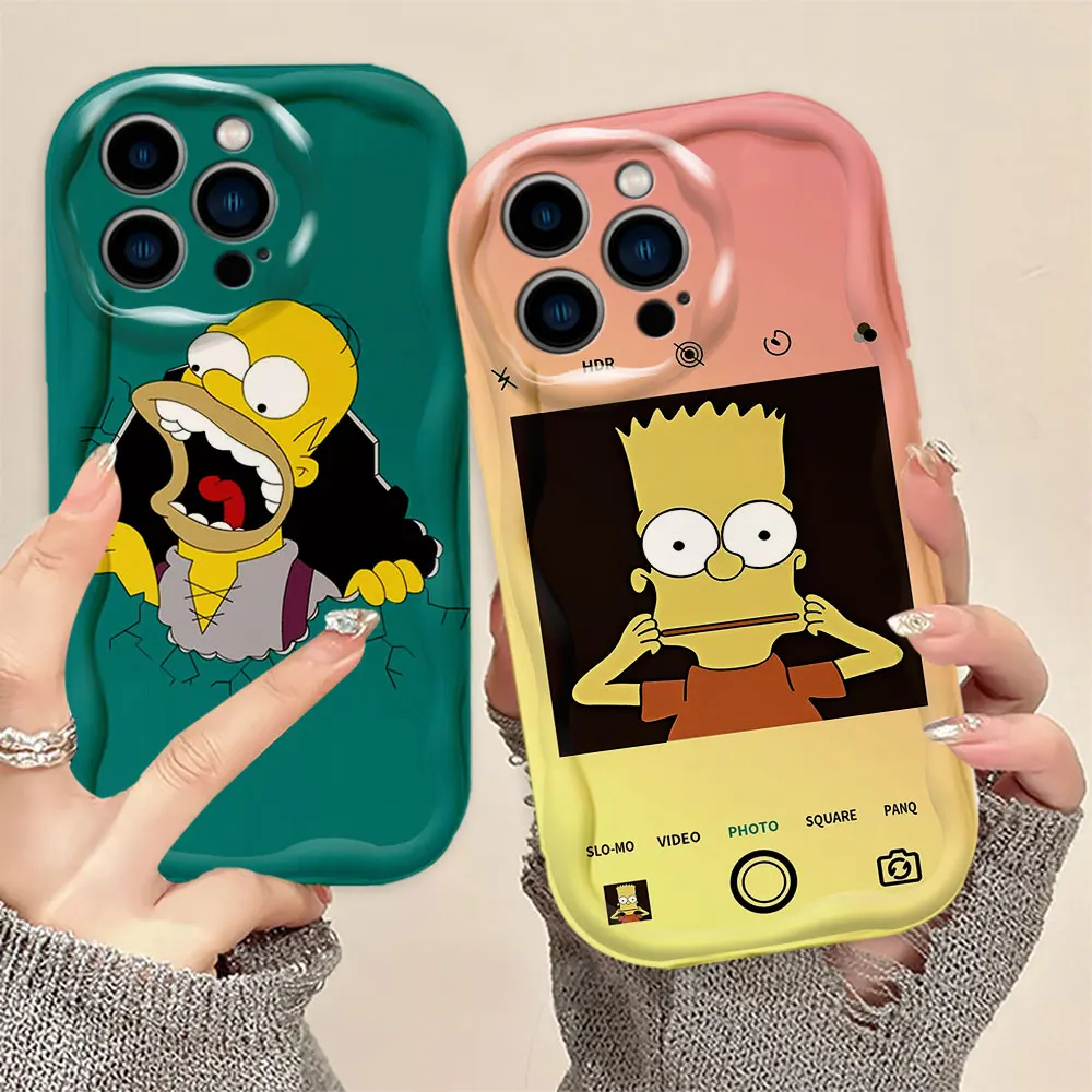 Funny H-Homer S-Simpsons 3D Wave Phone Case For OPPO F23 R15 R17 RENO 4 5 6 7 8 11 11F 12 12F FIND X3 LITE 4G Soft Silicone Case