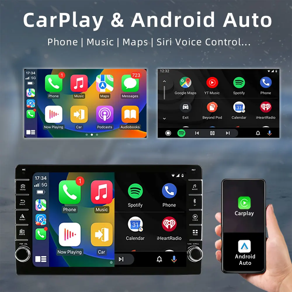 Autoradio Android 13 pour Renault Logan 2 2012-2019, GPS, Carplay, Stéréo, DVD, Unité Principale, Lecteur de Limitation, 2 Din