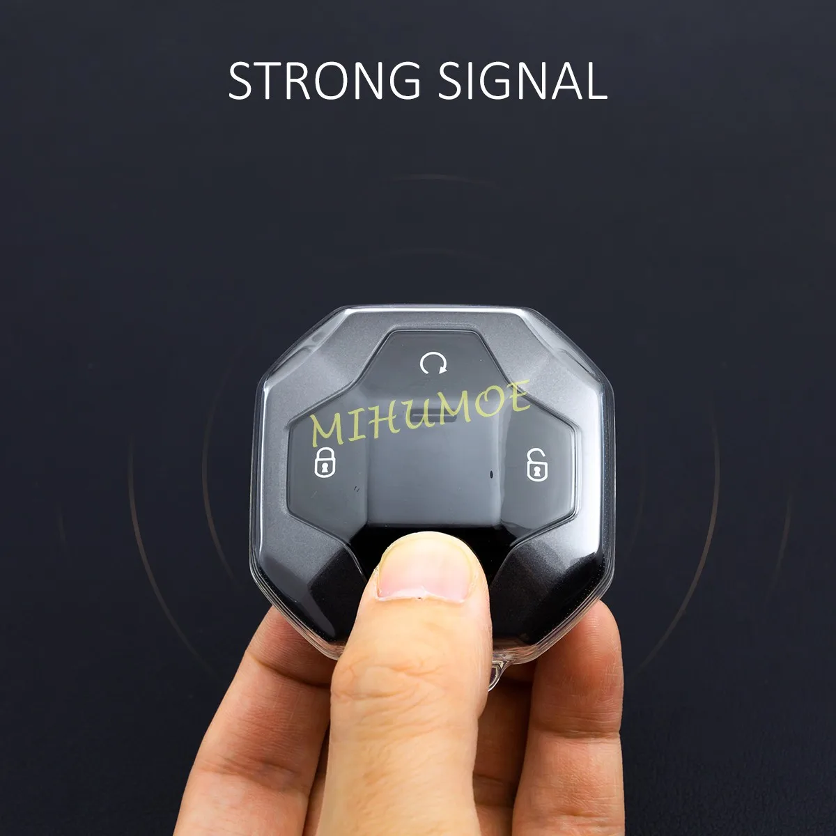 حافظة مفتاح السيارة عن بعد شفافة لـ Jetour T2 2024 2025 بولي يوريثان 4 أزرار غطاء حامي ملحقات أسود/واضح 2 قطعة #6