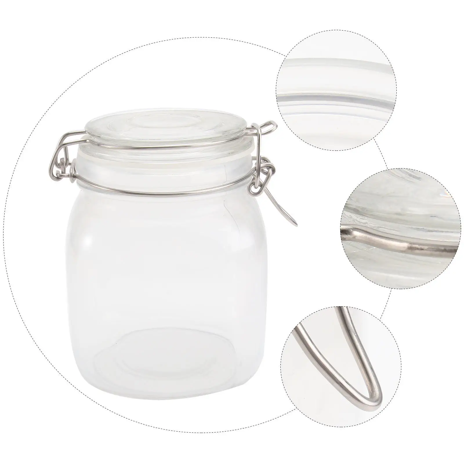 

Квадратный прозрачный стеклянный контейнер для хранения объемом 1000 мл с герметичной крышкой из нержавеющей стали для круп, сухих продуктов, специй и орехов