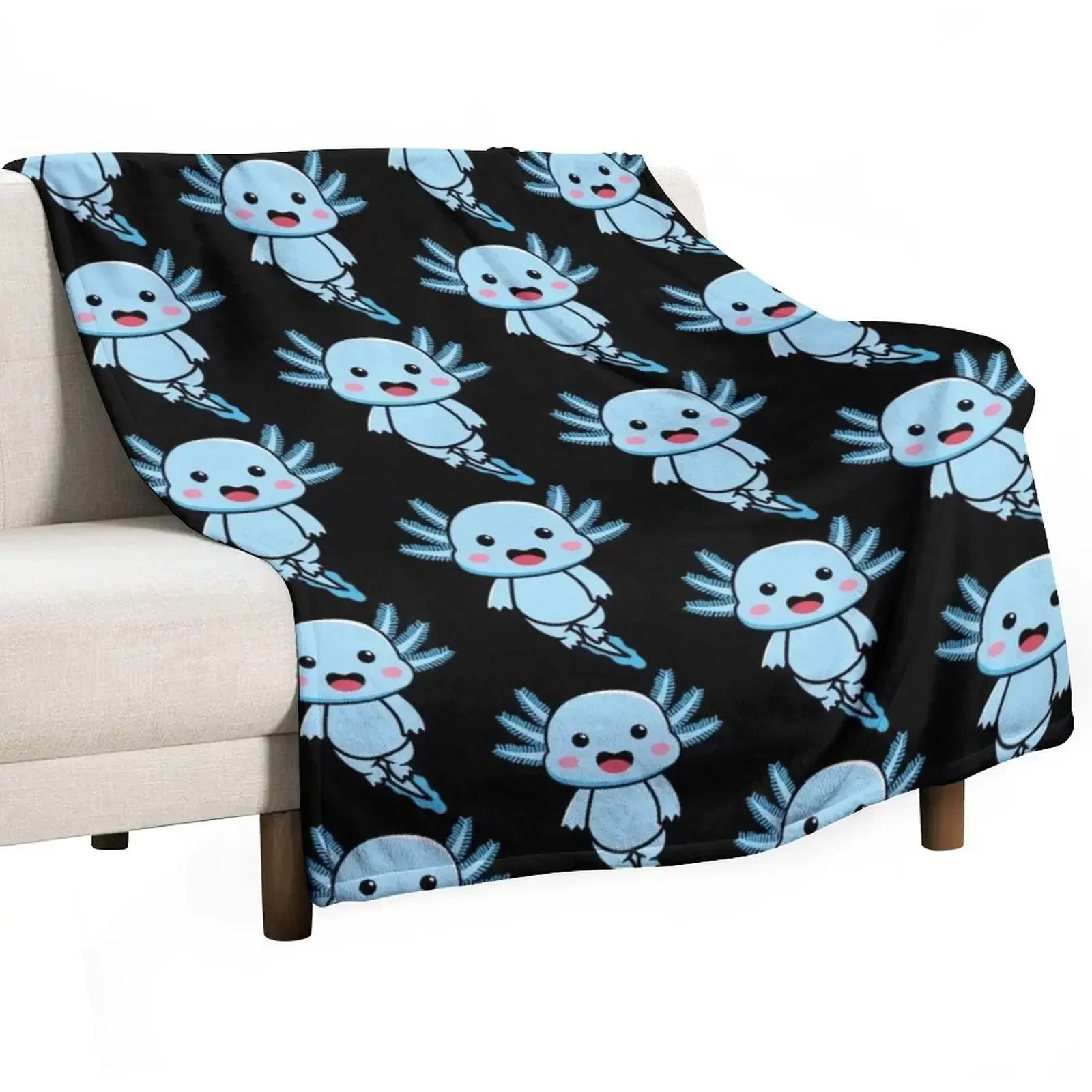 

Copy of axoltol- reptile axoltl Throw Blanket Soft Big Retros Furrys Designers Blankets