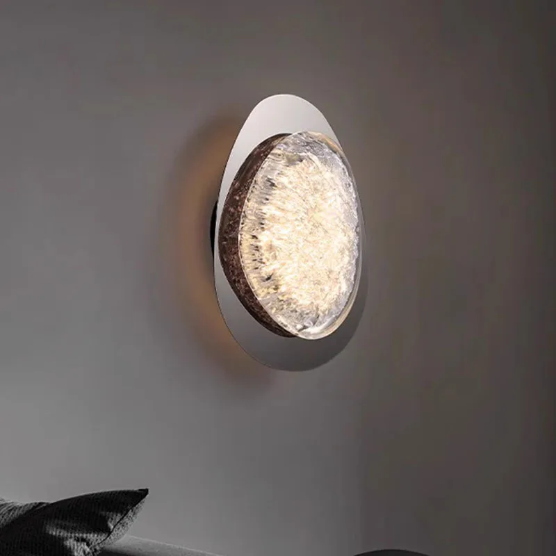 Luxurious Crystal Platinum Art Wall Lamp Modern Nordic Suitable Villa Restaurant Aisle Coffee Shop Decoration LED Wall Lights