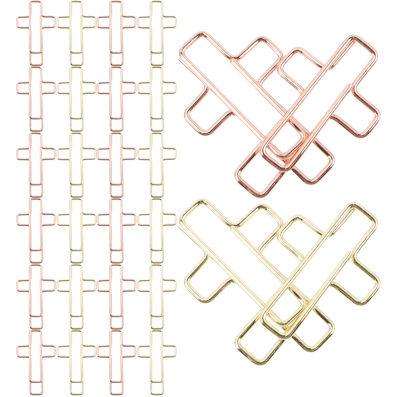 

20 Pcs Unique Clip Student Office Supplies Photo Paper Prong Rose Gold Stationery