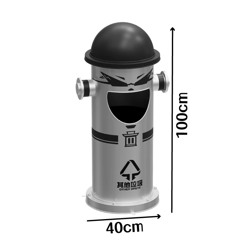 

Industrial style retro camp trash can milk tea shop kindergarten outdoor creative oil can fire hydrant garbage storage bucket