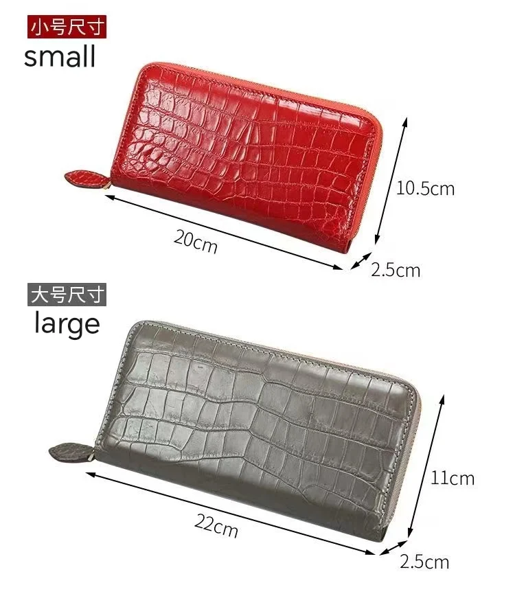 2023 New Luxury Crocodile Leather Women Long Wallet Fashion Genuine Leather Lady Clutch Bag High Grade Large Capacity Purse 45
