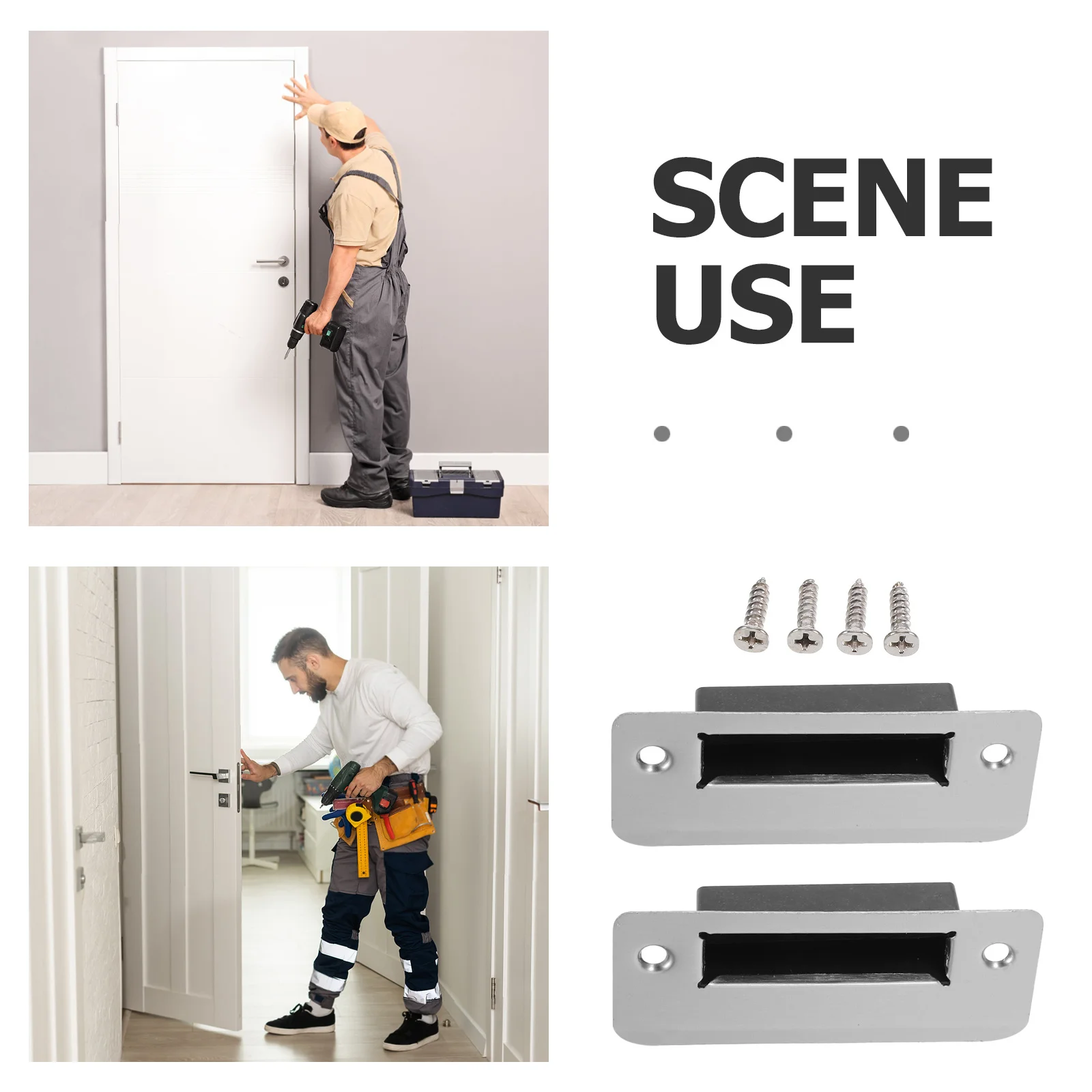 Piastre di fissaggio per serratura in legno da 6 pezzi Piastra di chiusura estesa per la sicurezza delle porte residenziali Installazione senza soluzione di continuità Facile da montare