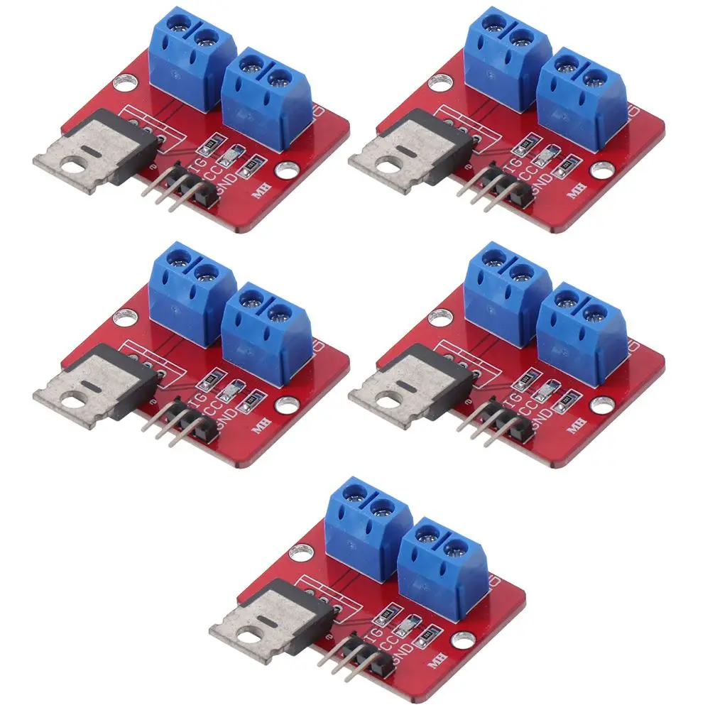 IRF520 MOSFET Driver Module, Módulo Driver, compatível com microcontrolador, MOSFET Button Drive, Arduino MCU, ARM, 5pcs