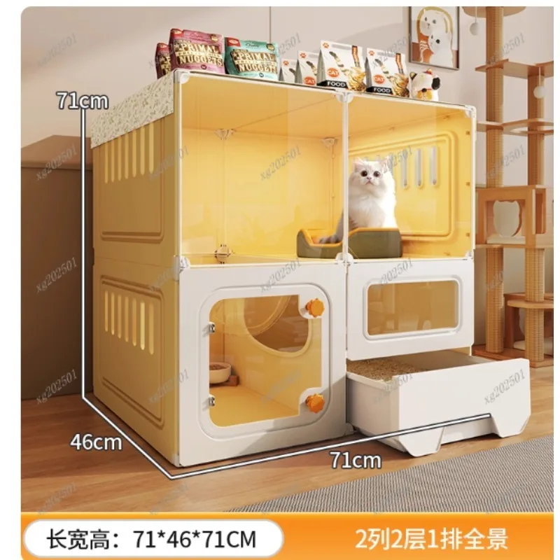 

Extra Large Transparent Cat Cage with Toilet Indoor Outdoor Multifunctional Cat Villa Home Furniture for Cats