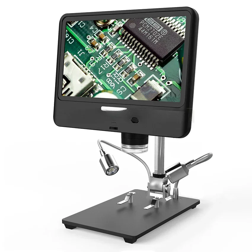 For AD208 Digital Microscope 8.5 Inch Adjustable  Display for Soldering Digital Microscope Black 1080P Scope Soldering Tool 260X