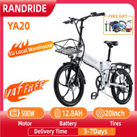 RANDRIDE YA20 Ebike 500W 48V12.8AH Folding City Electric bike Hidden Dismountable Battery 20inch Adult Electric Bicycle EU Stock