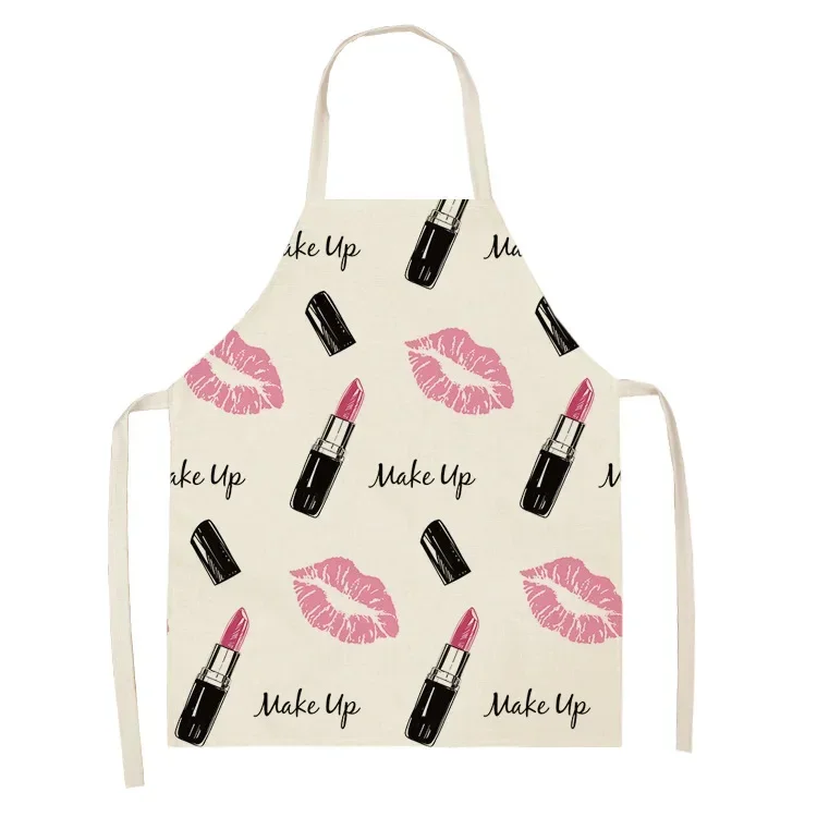 Nail Polish Lipstick Apron Kitchen Linen Aprons Bibs Household Cleaning for Aprons for Women Home Cooking Accessories Apron