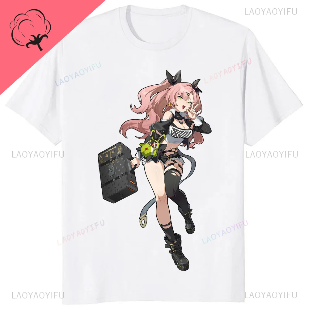Kawaii Zenless Zone Null T-Shirt ACG ARPG Spiel Fans Cosplay Grafik T Shirt Baumwolle Casual Mode Streetwear Mann Frauen T-shirt – Detail 13