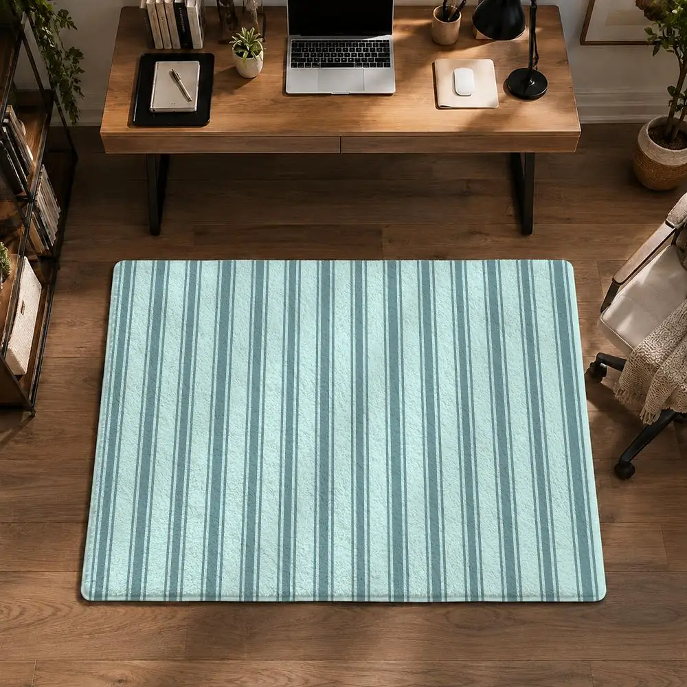 Double Dutch Stripe Floor Mat Flannel Non-Slip Washable Soft Rug For Bathroom Kitchen Bedroom Living Room Home Decor
