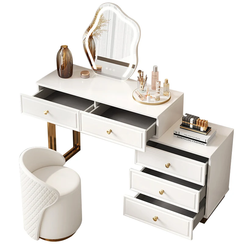 ！@Wholesale Price OEM ODM Vanity Table With Led Mirror Make up White Dressing Tables Designs Bedroom Luxury Dressing Table