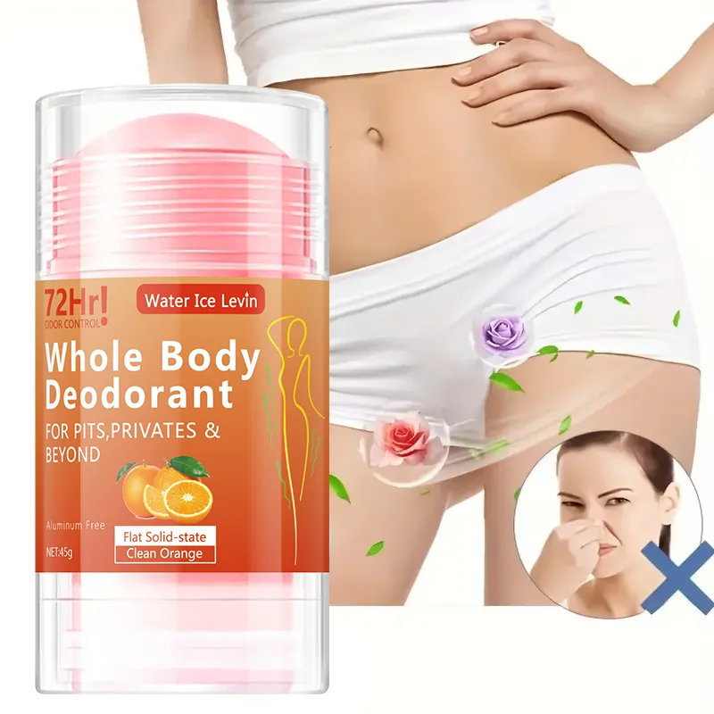 Desodorante en barra para todo el cuerpo, 45 g: sin aluminio, frescura duradera, hidratación suave con extracto de naranja, adecuado para hombres y mujeres, portátil, adecuado para uso diario y viajes